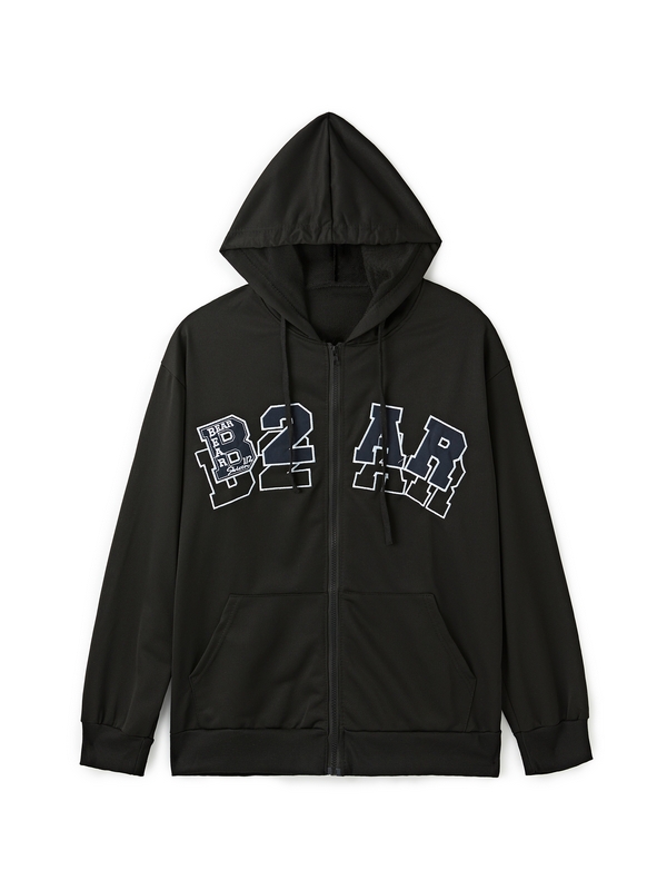 Übergroßer Kapuzenpullover für Herren mit Kontrastfarbendruck-4