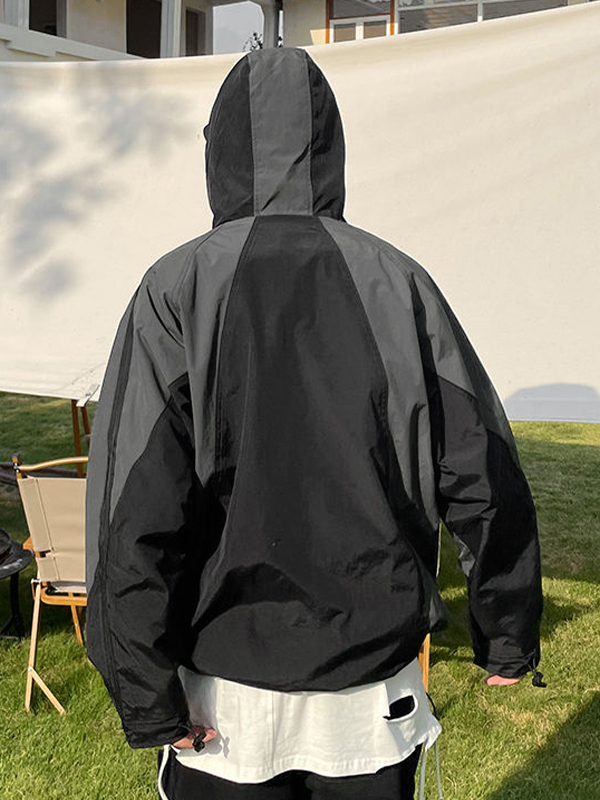 Gorpcore Splice Kapuzenjacke mit Paspelierung für Herren-1