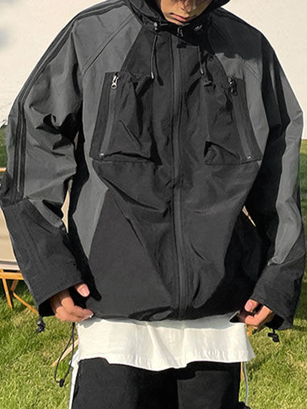 Gorpcore Splice Kapuzenjacke mit Paspelierung für Herren-2