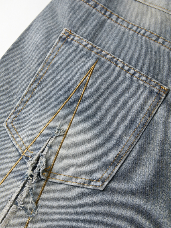 Lose Herrenjeans im Street-Distressed-Look mit rohem Besatz-3