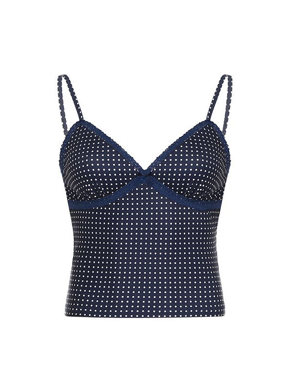 Cami-Top mit Spitzenbesatz und Schleife-1