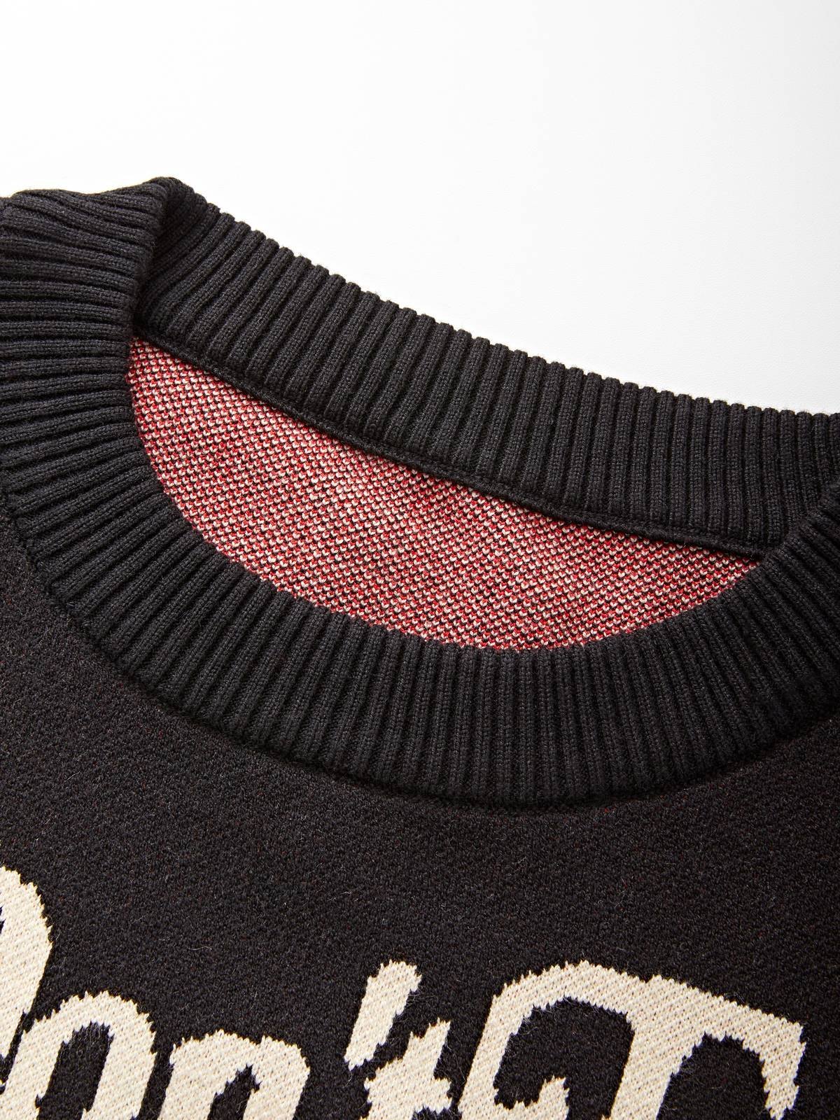 Flame Skull Jacquard-Strickpullover für Herren-2