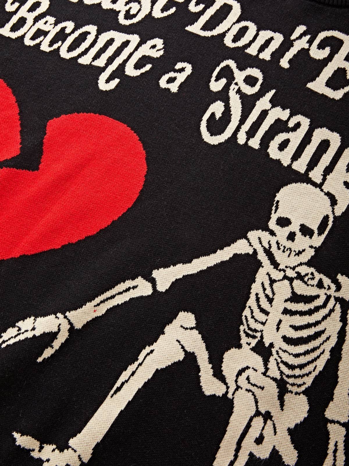 Flame Skull Jacquard-Strickpullover für Herren-3