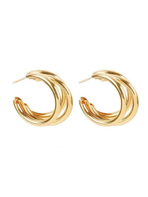 Minimalistischer geometrischer Lagenohrring-3